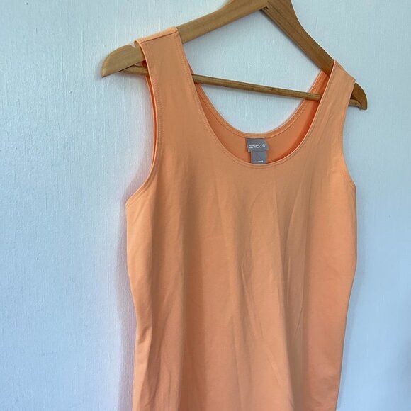 Chicos Tank Top Lot Womens Medium Orange Nude Fitted Closet Staple Tanks - Picture 8 of 12